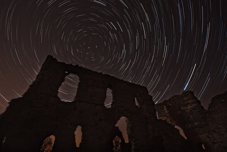 PEEK INTO THE PAST. Distant stars above the ruins of Sherborne Old Castle, in the UK. Flickr/Rich Grundy, CC BY-NC