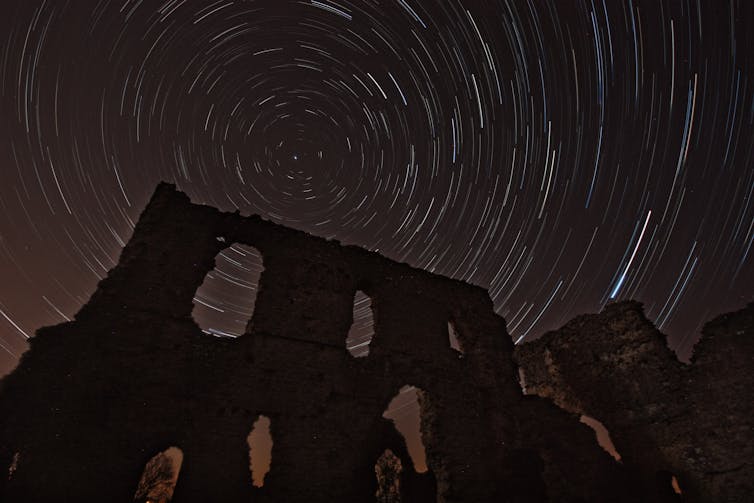 PEEK INTO THE PAST. Distant stars above the ruins of Sherborne Old Castle, in the UK. Flickr/Rich Grundy, CC BY-NC 