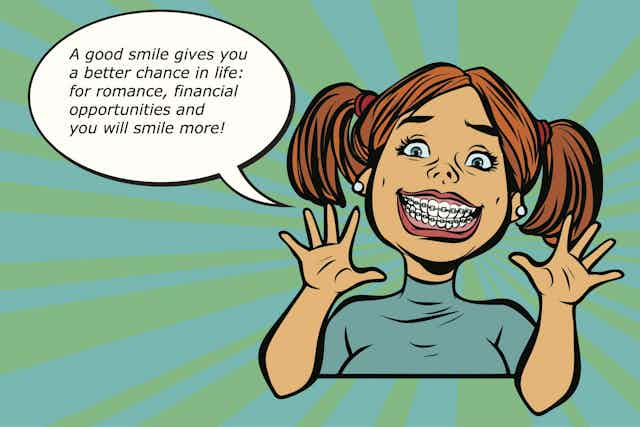 smile with braces cartoon