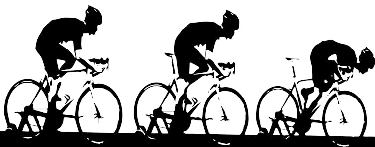Your riding position can give you an advantage in a road cycling sprint