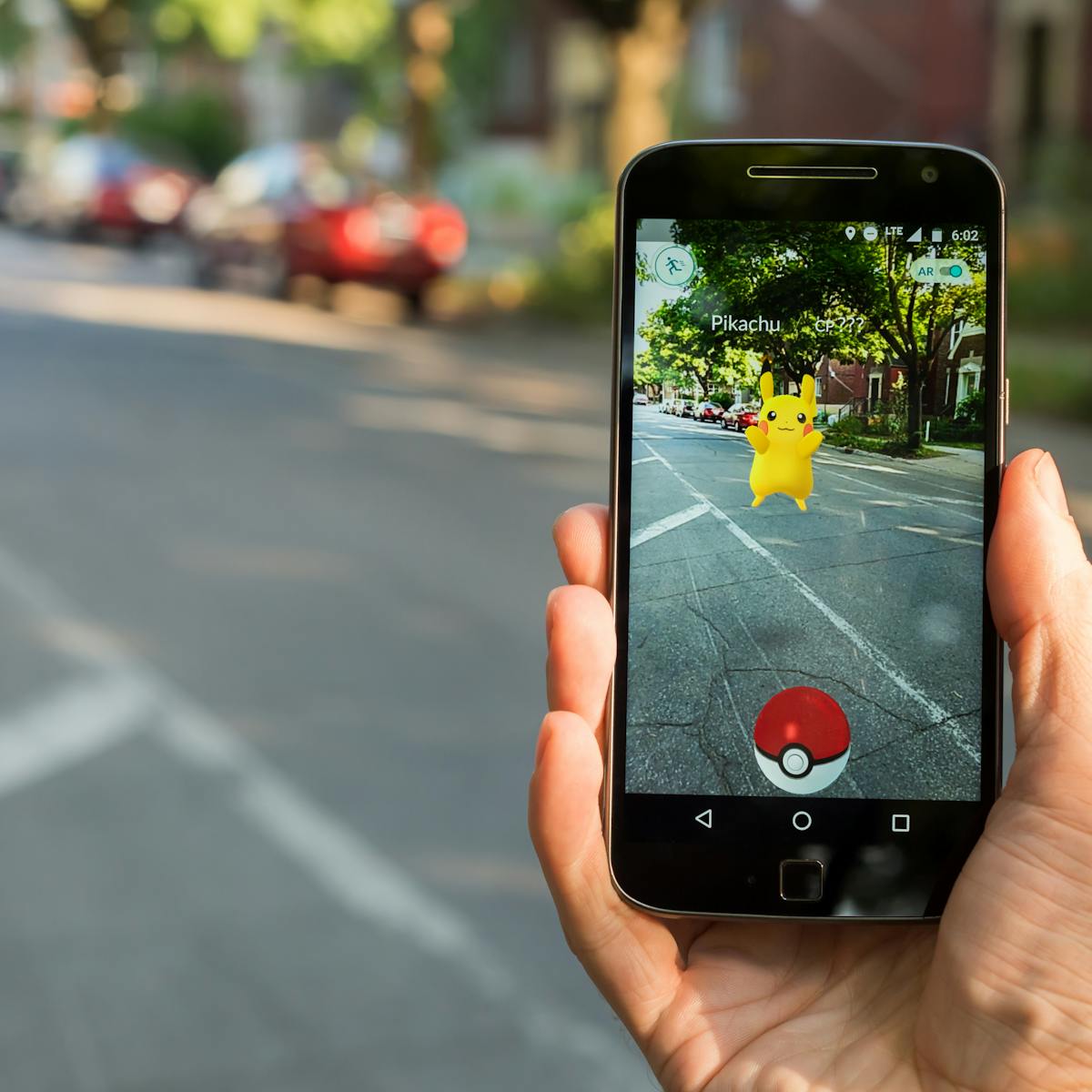 Augmented Reality being implemented in Pokemon Go.