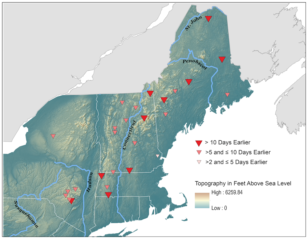 Climate Change Is Shrinking Winter Snowpack Which Harms Northeast Forests Year Round Snow Cover Map New England