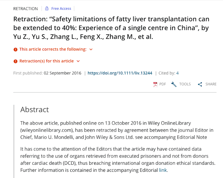 Whose hearts, livers and lungs are transplanted in China? Origins must be clear in human organ research