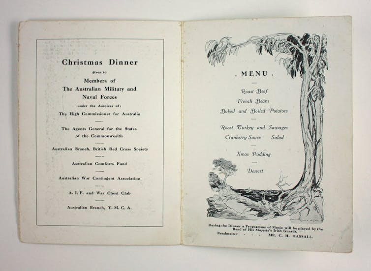 What Australian soldiers ate for Christmas in WWI