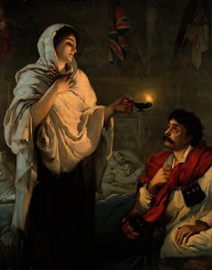 Florence Nightingale durante la guerra de Crimea. Wikipedia, CC BY
