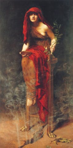 the priestess Pythia at the Delphic Oracle, who spoke truth to power