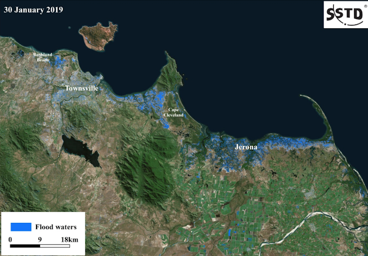 Queensland's floods are so huge the only way to track them is from space