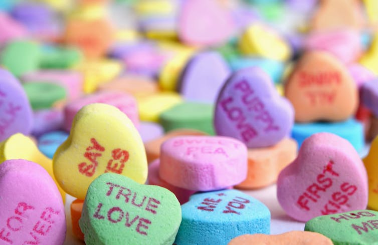 Candy valentine hearts