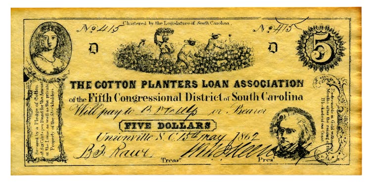 A Confederate treasury note from the Civil War Era shows how reliant the South’s economy was on slave labor.