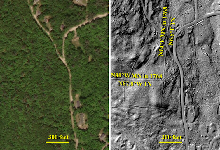 Old stone walls record the changing location of magnetic north