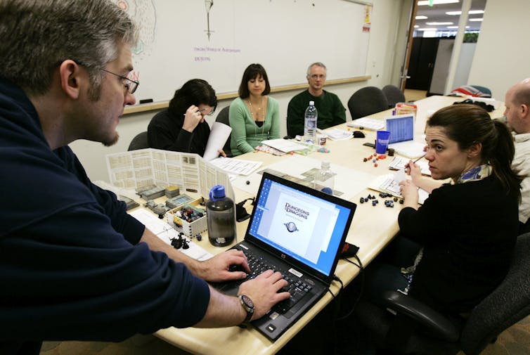Many role-playing games get people together around a computer to explore a collective adventure. 