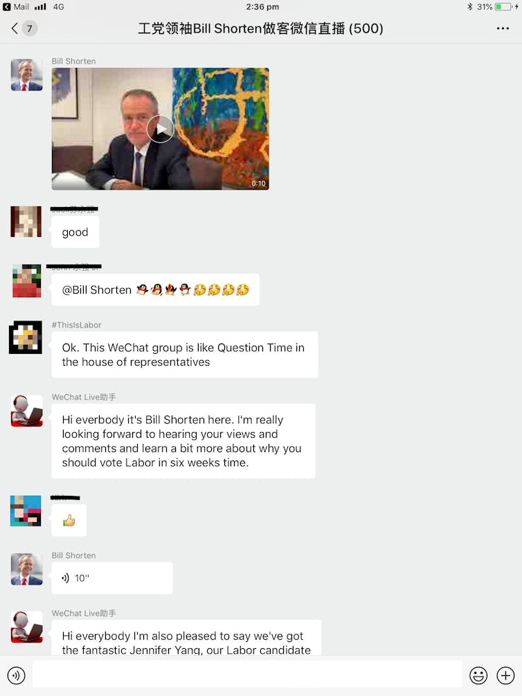 Chinese social media platform WeChat could be a key battleground in the federal election