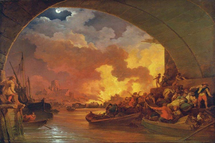 El Gran Incendio de Londres, de Philip James de Loutherbourg (1740–1812). Yale Center for British Art