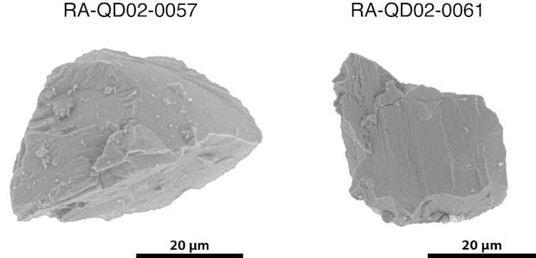 SAMPLES. Original morphology of the two studied Itokawa particles. Japan Aerospace Exploration Agency (JAXA), edited by Z. Jin