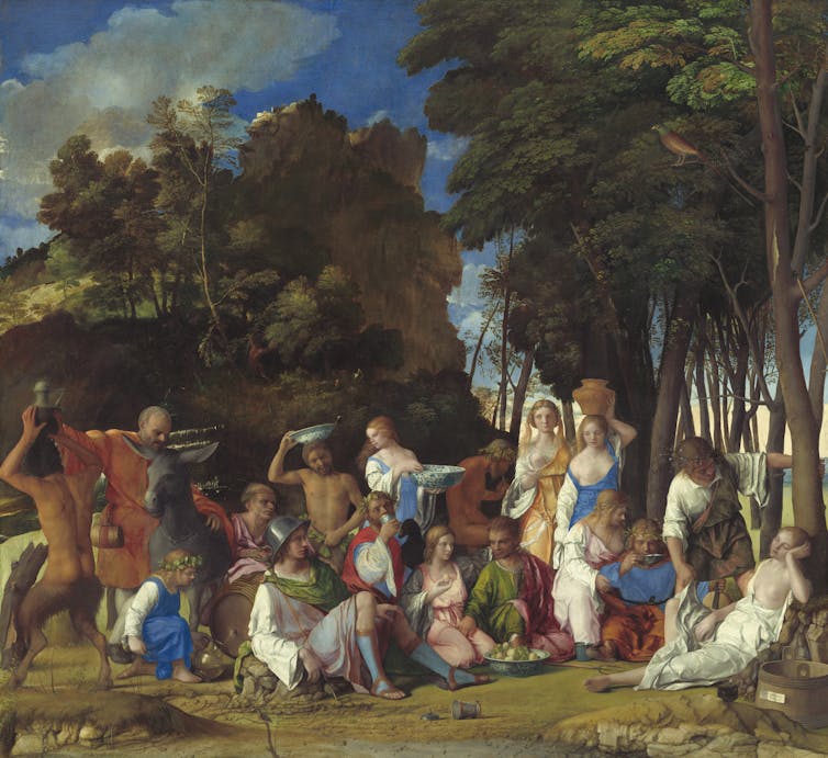 Giovanni Bellini with Titian and Dosso Dossi, Feast of the Gods