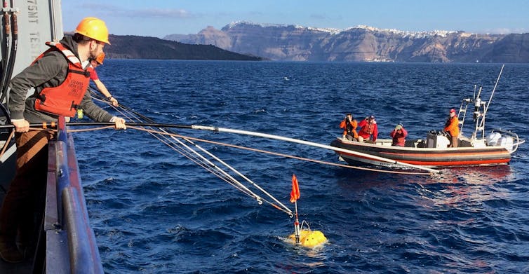 We probed Santorini's volcano with sound to learn what's going on beneath the surface