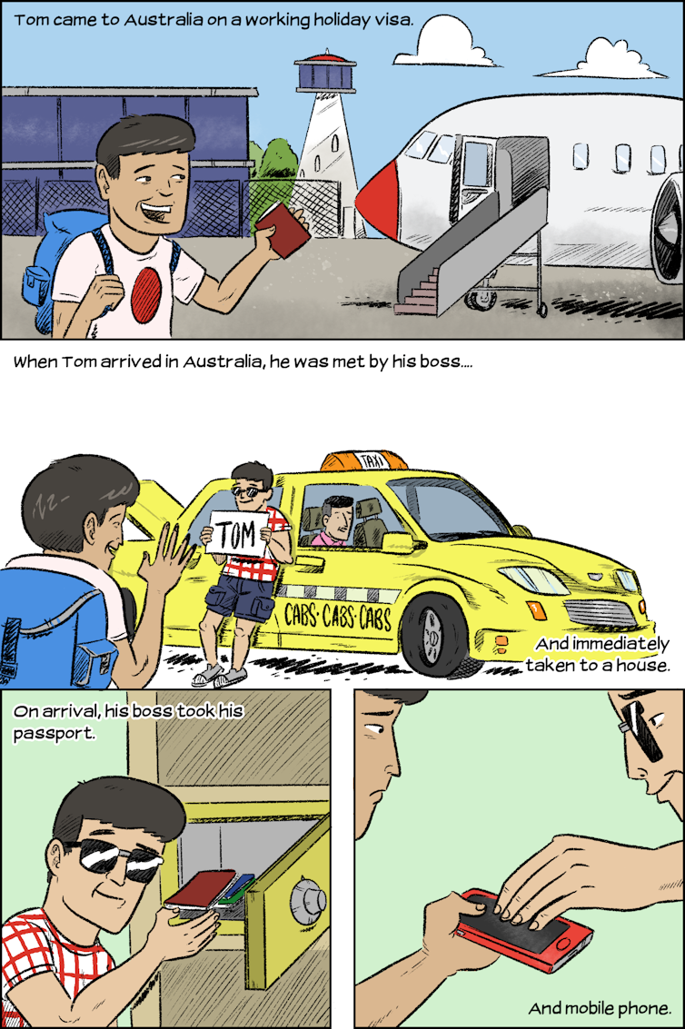 Human trafficking and slavery still happen in Australia. This comic explains how
