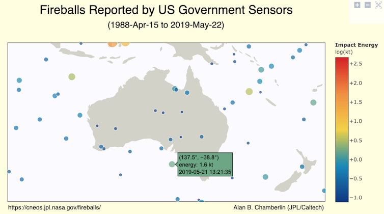 What caused the fireballs that lit up the sky over Australia?