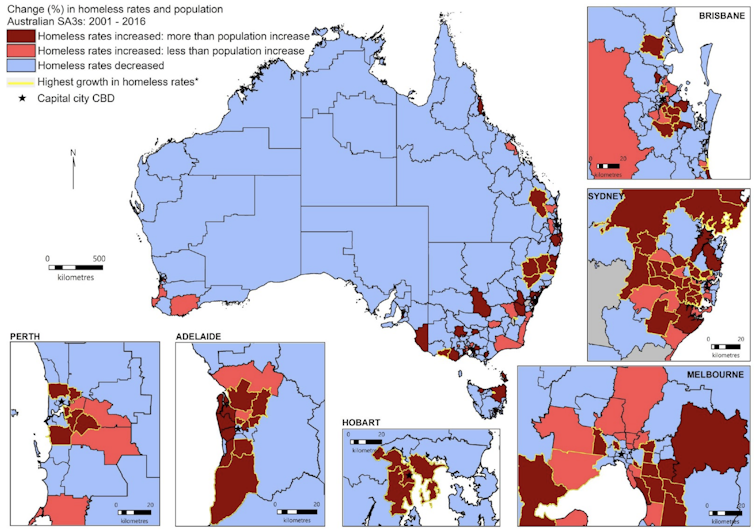 Homelessness soars in our biggest cities, driven by rising inequality since 2001