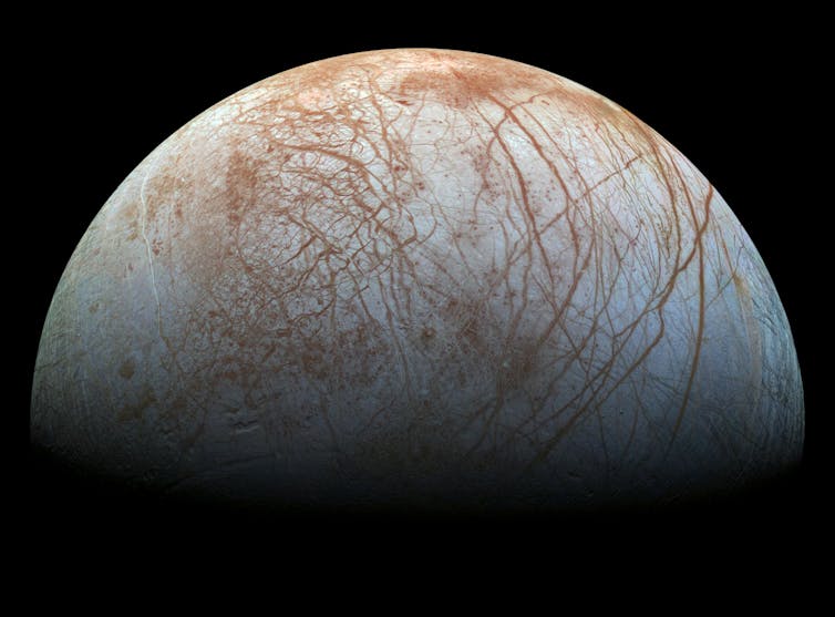 Varied terrain on Europa. NASA/JPL-Caltech/SETI Institute 