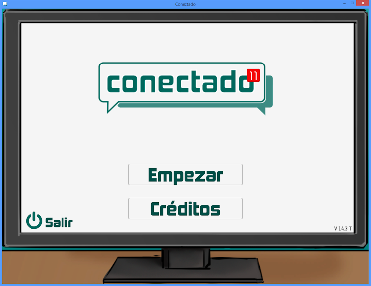 Pantalla de inicio del videojuego Conectado.