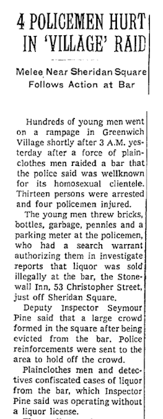 How the New York media covered the Stonewall riots