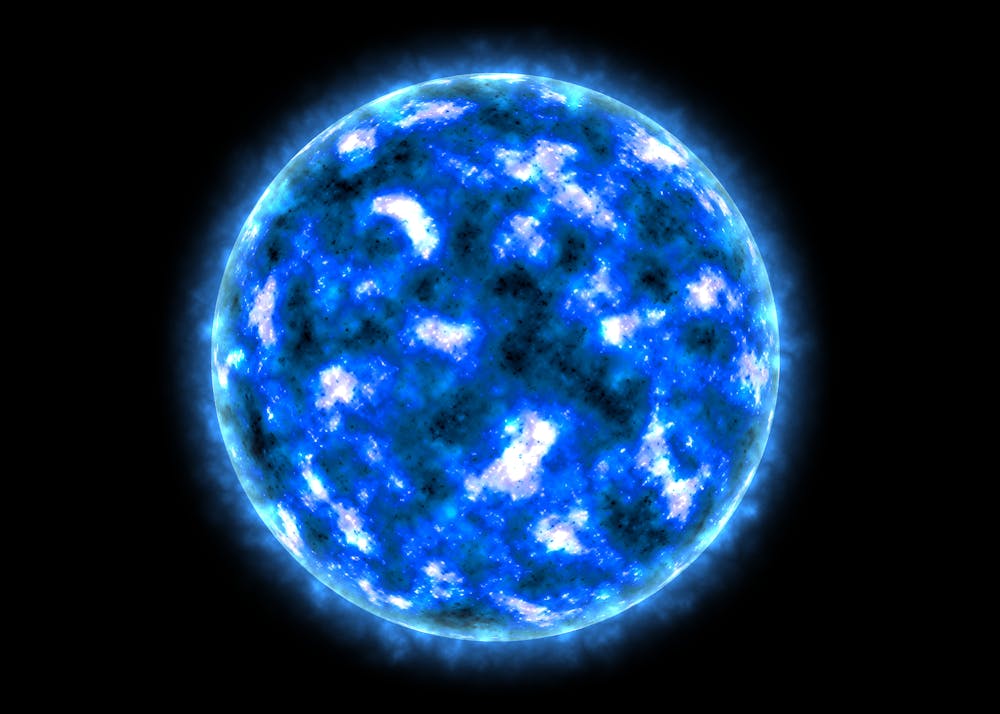 blue giant compared to sun