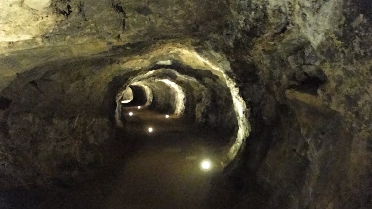 Interior de las minas de mercurio de Almadén, hoy visitables. Foto: Rafael Tello (Wikimedia)