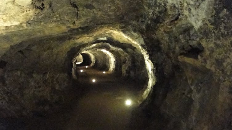 Interior de las minas de mercurio de Almadén, hoy visitables. Foto: Rafael Tello (Wikimedia)