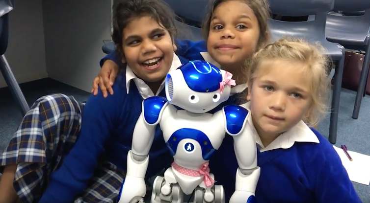 children with robot