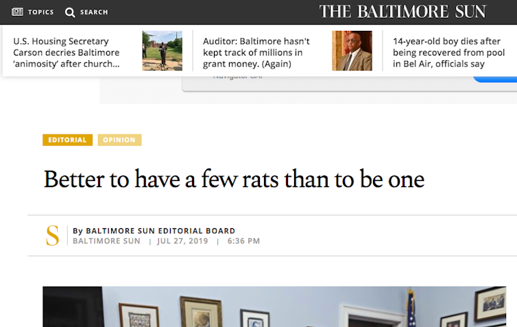 Baltimore Sun screenshot