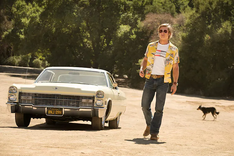brad pitt in Quentin Tarantino's film once upon a time in Hollywood