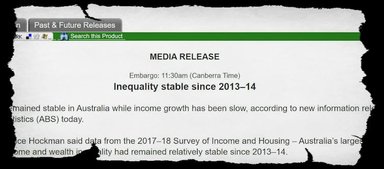 What the Bureau of Statistics didn't highlight: our continuing upward redistribution of wealth