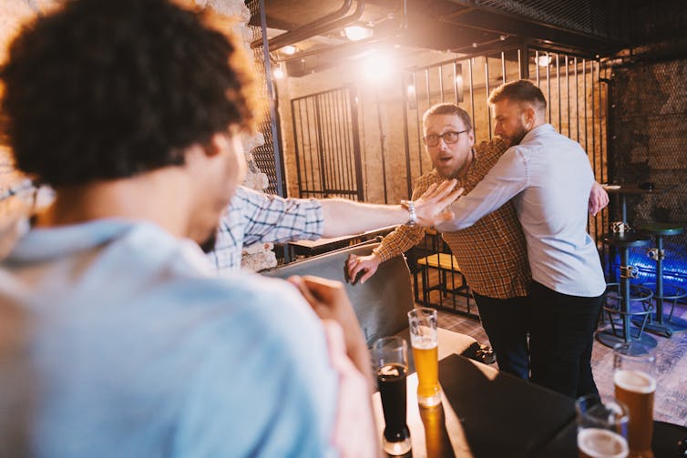 BAR BRAWL. Drunk people lose their ability to interpret what the people around them are feeling. Dusan Petkovic/Shutterstock