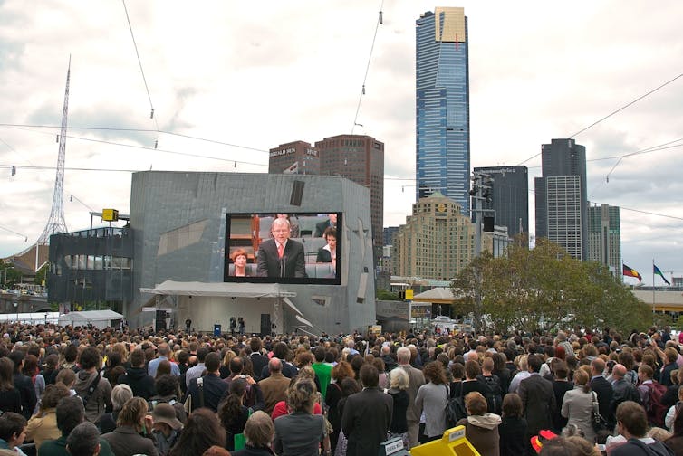 Federation Square Kevin Rudd