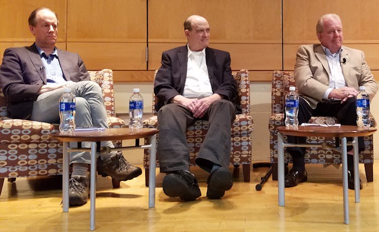 From left, NSA whistleblowers Thomas Drake, William Binney and Kirk Wiebe, who all alleged retaliation from the government.
