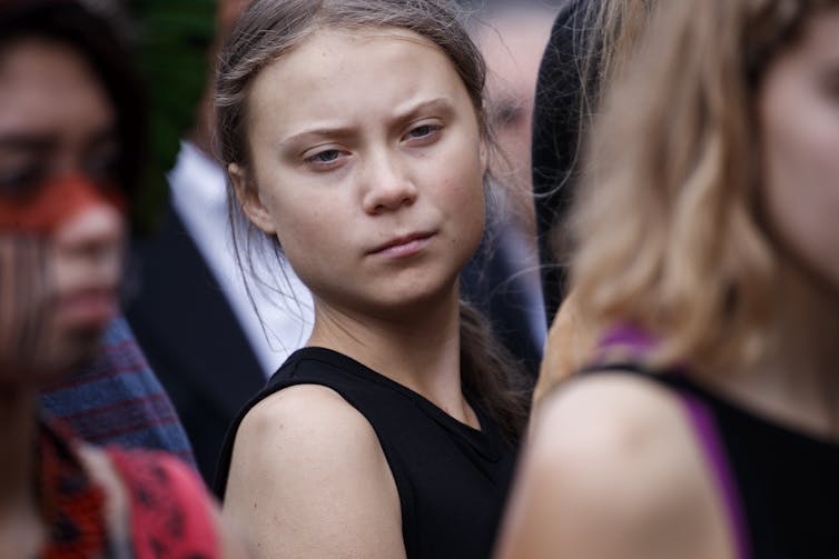 Thunberg attends a Senate climate change taskforce press conference in Wash...
