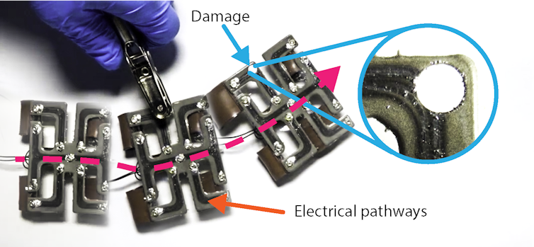 Soft robots of the future may depend on new materials that conduct electricity, sense damage and self-heal