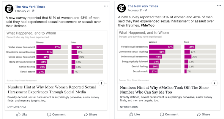 Political hashtags like #MeToo and #BlackLivesMatter make people less likely to believe the news