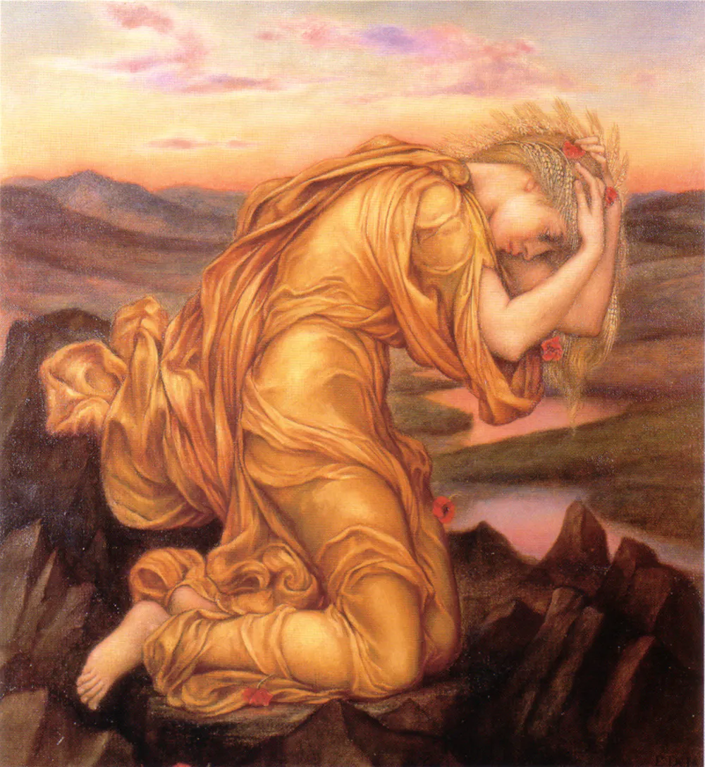 Demeter, kızı Persephone için yas tutarken, Evelyn de Morgan, 1906 - Eleusis Gizemleri
