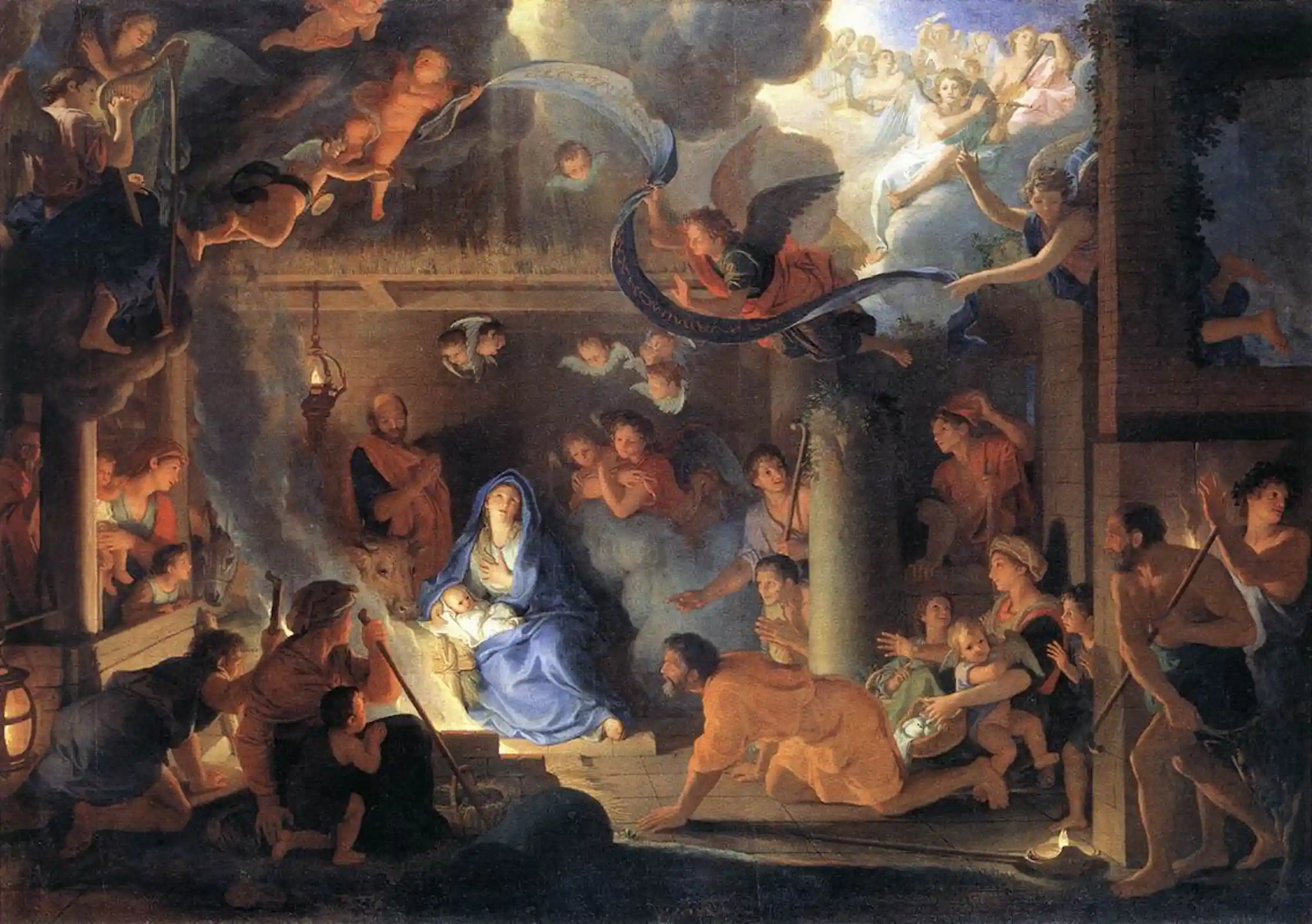 Représentation Picturale De La Naissance De Jésus