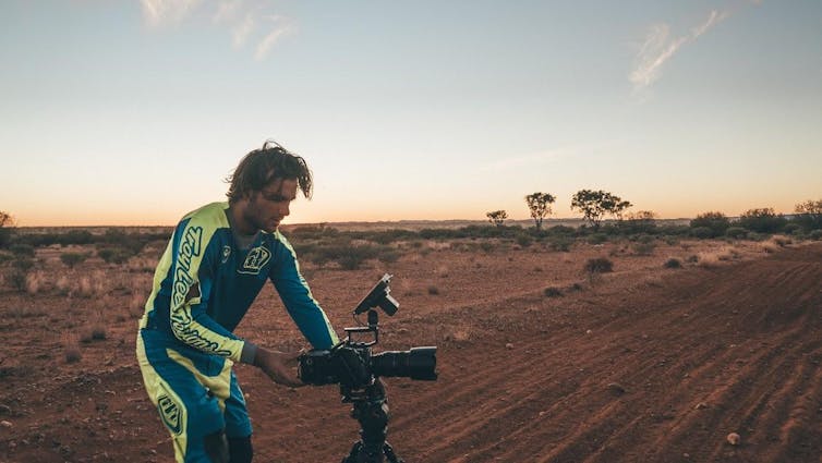 riders daring to fly in a crazy desert race