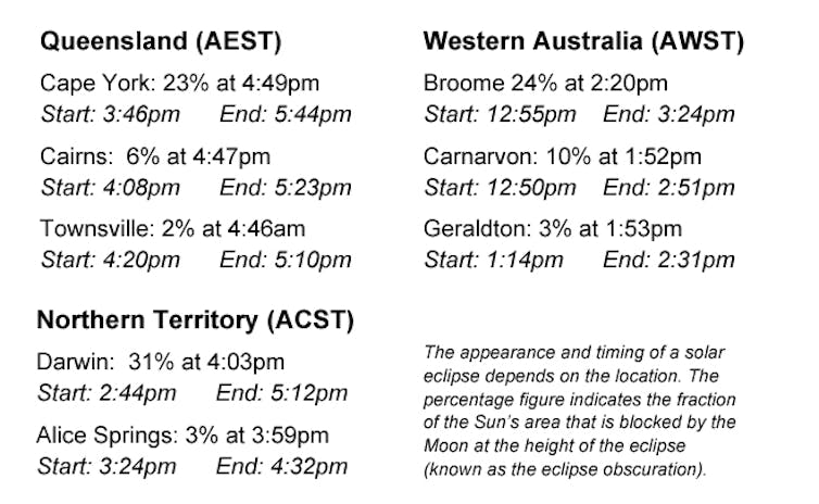 Watch the Moon hide the Sun from northern Australia