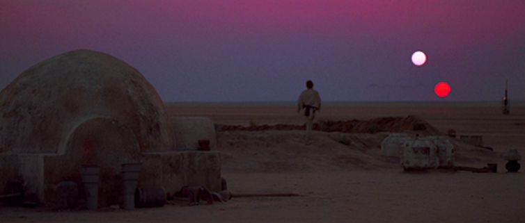 Tattooine is the desert planet on which Luke Skywalker grew up
