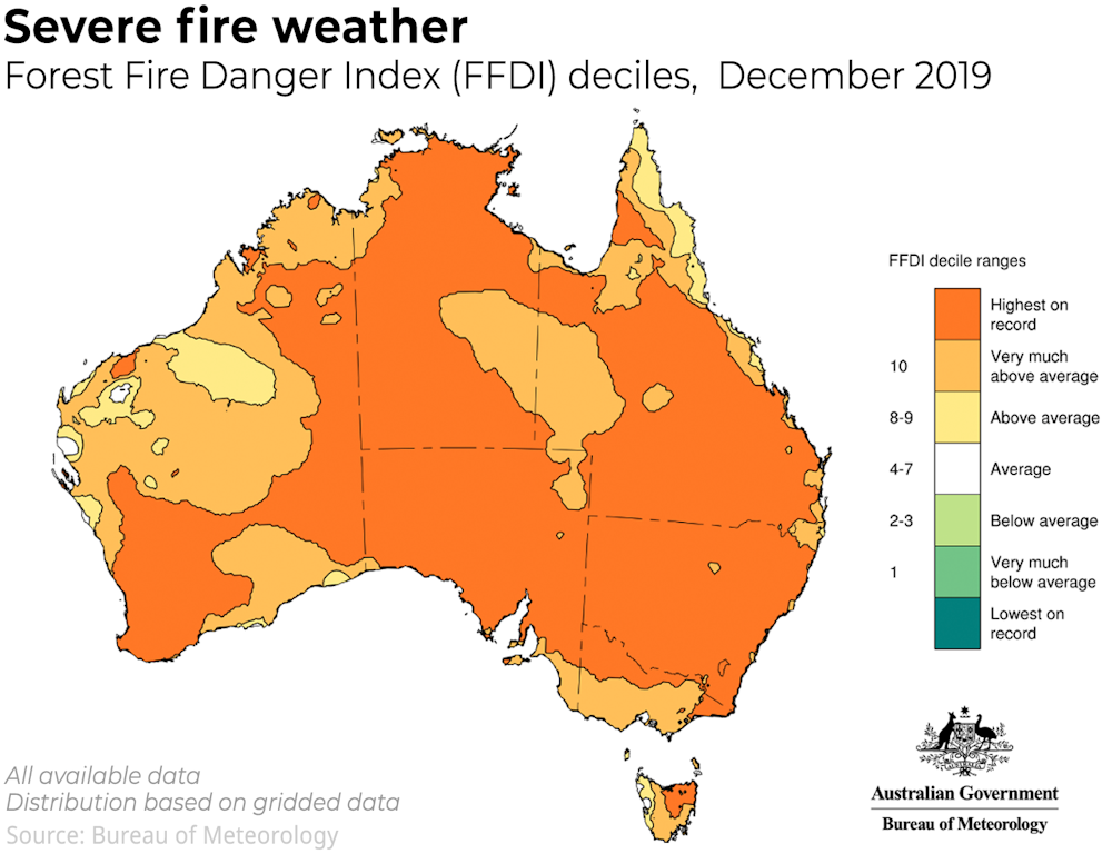Weather bureau says hottest, driest on record led to extreme bushfire season