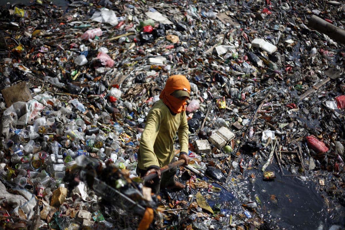 Water pollution in Ciliwung River, Indonesia