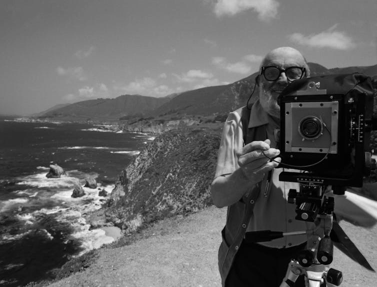 Ansel Adams with camera