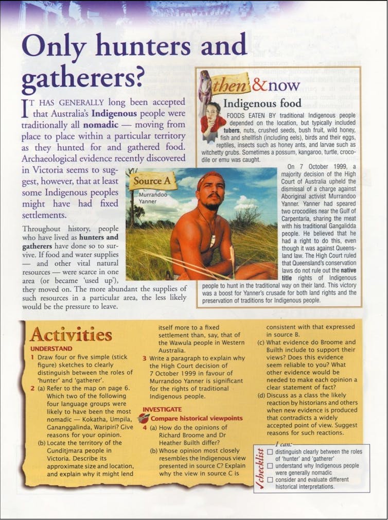 Secondary school textbooks teach our kids the myth that Aboriginal Australians were nomadic hunter-gatherers