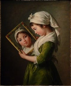 Jeanne Julie Louise Le Brun mirándose en un espejo