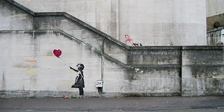 Niña y globo de corazón, Banksy